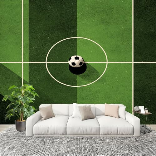 Papel Pintado Salón Dormitorio Mapa Del Campo De FúTbol Deportivo - Fotomurales Pared Tejido No Tejido Decorativos Murales Verde Fotográfico Moderno Decoración de Paredes (350x256 cm)