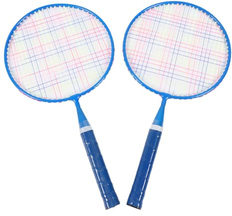 Dilwe Ensemble de Raquettes de Badminton à Prise Confortable pour Enfants avec 3 Volants en Nylon, Raquette de Sport à stabilité Améliorée pour Enfants, Adaptée aux Jeux en Plein Air (Blue)