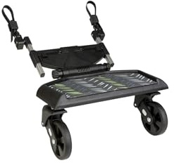 Kinderwagen-Mitfahrbrett bis 20 kg – universell einstellbar, gefederte Räder, Anti-Rutsch-Standfläche, ideal für ältere Geschwister