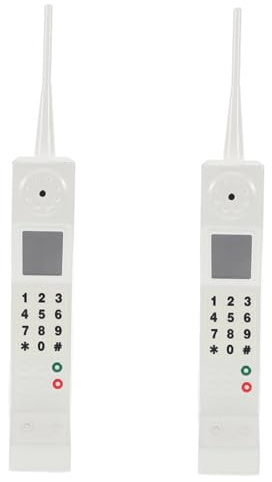 POPETPOP Telefoni Decorativi retrò Vintage in Set da 2 Pezzi, Riproduzione Telefono Cellulare Anni ’80 Realistica in Materiale Resistente, Oggetti di Scena per Arredamento Casa, Ufficio