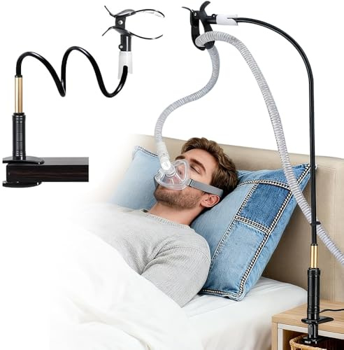 BIZOI CPAP Schlauchhalter, 360° Drehung Regulieren CPAP Schlauchheber und Schlauchunterstützung, CPAP-Zubehör Verhedderungsfreie Aufhängung zur Reduzierung von Leckagen und Verwicklungen