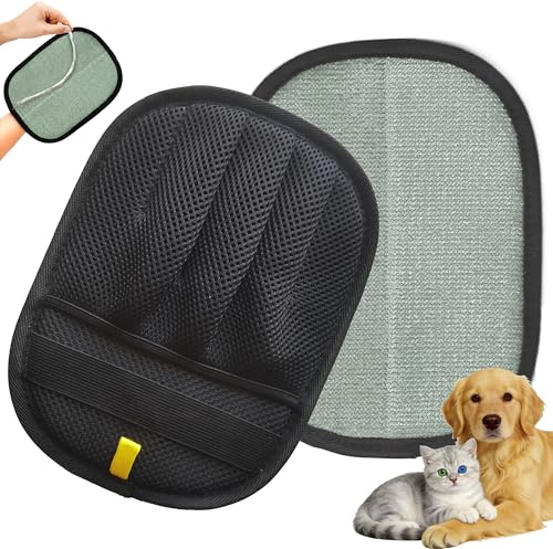 GleefulVoy Pet Hair Removal Glove for Cats & Dogs, Reusable Electrostatic Fur Remover Mitt, Washable Five-Finger Cleaning Tool for Couch, Carpet, Car Seat, Clothing & Laundry