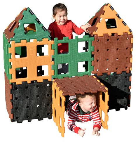 Polydron 70-71205XL Natural Colours - Outdoor Giant Construction Den Building Toy - 24 Pieces - Age 2 +