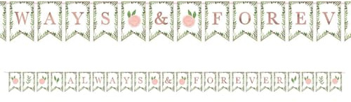amscan 122143 Love & Leaves Wimpelbanner, 4,57 m, 1 Stück, Banner Wimpelkette Lv und Blätter, 4.57m