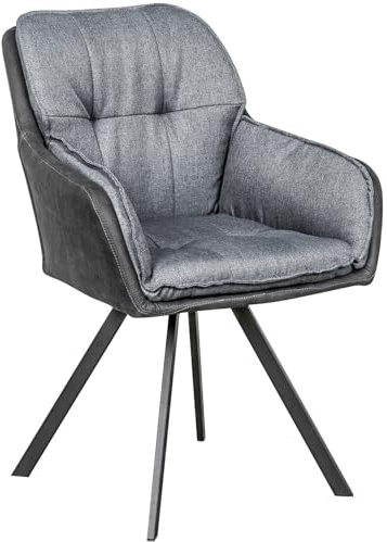 invicta INTERIOR Drehbarer Design Stuhl MR. Lounger anthrazit grau mit Armlehne Sessel Esszimmerstuhl Drehbar