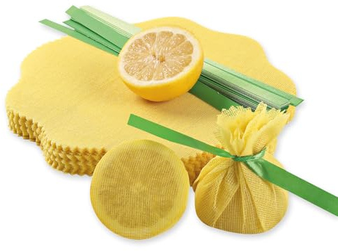 FRANZ MENSCH 100 Stück Hygostar Zitronenserviertücher Lemon Wrap | Baumwolle, Ø: 22cm, in verschiedenen Farben, Serviertuch lebensmittelecht