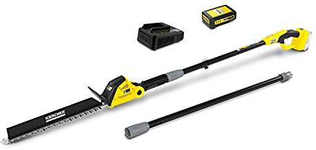 Kärcher 18 V Akku-Teleskop-Heckenschere PHG 18-45 Battery Set, inkl. 18 V/2,5 Ah Akku und Schnellladegerät, Schnittlänge: 45 cm, Verlängerungseinsatz, abwinkelbarer Schneidkopf, Leistung: max. 250 m