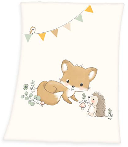 Herding Baby Best Waldfreunde Microfaser-Flauschdecke, 75 x 100 cm, Polyester, Blau