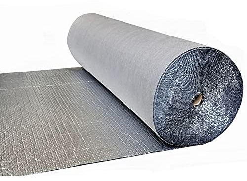 Isolierfolie,Reflektionsfolie Heizkörper,Aluminium Dampfsperrfolie,Für Türen Dächer Fußböden, Thickness5~6mm/Kommt Mit Silberfolienband (1.2 * 10m/3.93 * 32.8ft)