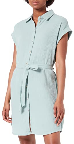 TOM TAILOR Denim Damer blusklänning 1033430, 10884 - Smoke Green, XS