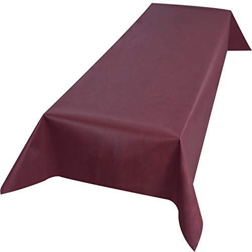 Sensalux Vlies-Tischdecke mit 45% Recyclatanteil, abwaschbare Tischdecke mit Lotuseffekt, 1,18m x 2,5m Bordeaux