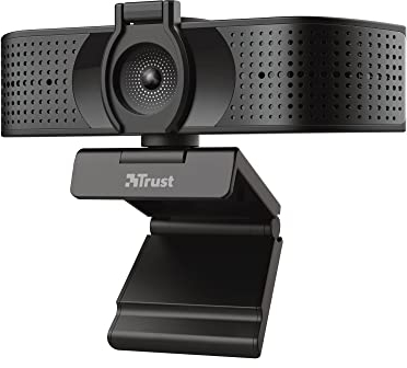 Trust Teza 4K Ultra HD Webcam, 3840x2160 mit 2 Mikrofonen und Autofokus, 30 FPS, USB Plug & Play, Web Kamera für Teams, Zoom, Skype, PC, Laptop, Mac, MacBook - Schwarz