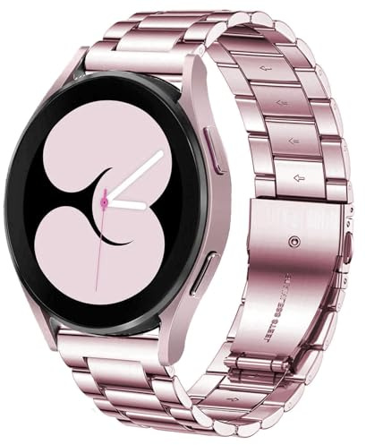 DEALELE Armband Kompatibel mit Samsung Galaxy Watch 7 / FE / 6/6 Classic / 5/5 Pro / 4/4 Classic / 3 41mm / Huawei GT3 42mm, 20mm Edelstahl Metall Ersatz Armbänd für Herren Damen