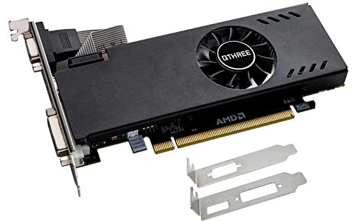 QTHREE Radeon RX 550 4GB Scheda grafica a basso profilo,GDDR5,128-Bit,Scheda video per giochi su PC,GPU computer,PCI Express X8 3.0,SFF HDCP,DirectX 12,VGA,DVI,HDMI