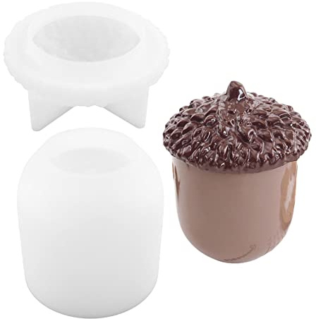 Eastuy Silikonform Mit Deckel Eichel Resin Forme Tannenzapfen Silikonform DIY Basteln Tannenzapfen Aufbewahrungsbox Silikonform Heim Organizer Für Schmuck
