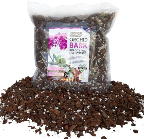 UKGROW Majestic Orchid Blend: 20L Pine Orchid Bark & Perlite Fusion for Optimal Orchid Growth