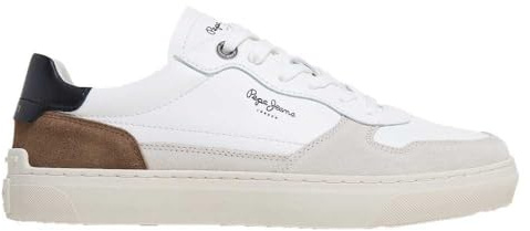 Pepe Jeans herr Camden Nature M sneakers, Vit (Optisk vit), 9 UK, Vit optisk vit, 43 EU