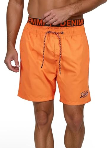 DENIMFY, pantaloncini da bagno da uomo, lunghi, a doppio orlo, DFNeo, stampati, neri, blu, arancioni, S, M, L, XL, XXL, 3XL, 4XL, 5XL, 4XL