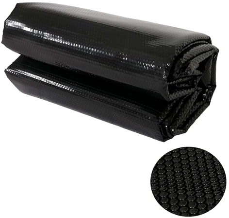 Pool-Abdeckung Wärmeplane Abdeckplane Solarplane Solarabdeckung, Stärke: 400 µm - rund 4,88m schwarz