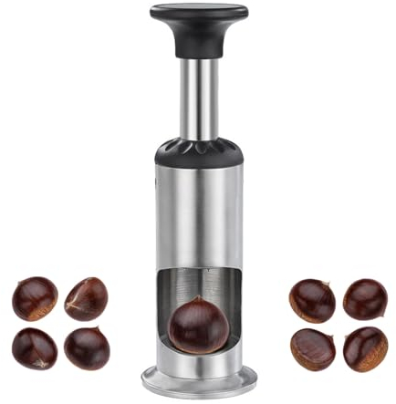 CZMYCBG Strumento for Tagliare Le Castagne 304 in Acciaio Inox, Apri Castagne Tipo Pressa Schiaccianoci, Croce in Acciaio Inox Seghettata Fondo Antiscivolo