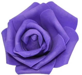 ZFISH 20 Stück 6 cm große PE-Schaumrosen, künstliche Blütenköpfe für Hochzeitsfeier-Dekoration, DIY-Kränze, dekoratives Heimbastelzubehör, F13 lila, 20 Stück
