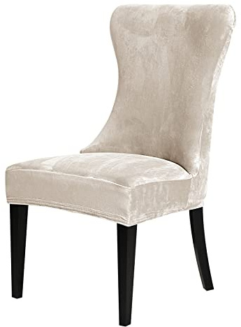 Mswborml Samt Ohrensessel Bezug mit Großer Rückenlehne 4/2/1 Stück, Stretch Stuhlhussen Samt, Stretchhusse für Sessel Universal Stretch Bezug für Sessel für Restaurant Hotel Party Bankett,D,4PCS