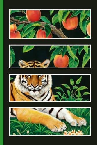 Tiger in Peach Tree Garden: Notebook, 6x9, 100 Pages, Lined Paper, Office Products, Office Supplies & Writing Pads