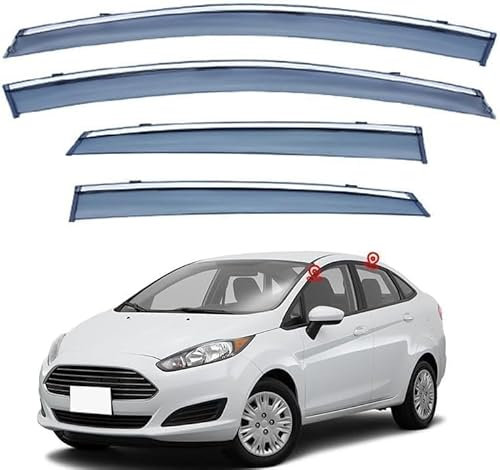 CaoYH Windabweiser Passend Für Ford Fiesta Fiesta Trim MK6 2009-2016 Autofenster Regenschutz Regenabweiser Deflektoren Regenabweiser Integrierte Deflektoren