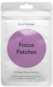 Kind Patches | Focus Patches | Brain Clarity & Cognitive Support | Botanical Plant-Based Formula with Vitamin B Complex, Lion's Mane Mushroom & Megnesium | 30 Vegan Patches