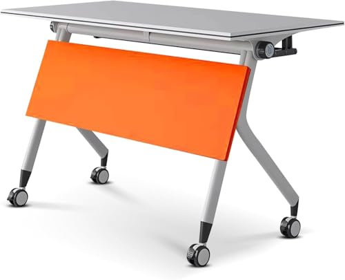 XINRISHENG 6 pcs, Klappbare Konferenztische für 6-8 Personen, 55,1-Zoll-Konferenztisch, Flip-Top-Trainingstisch mit leisen Rädern