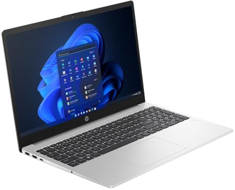 HP Laptop, 15,6 Zoll (39,6 cm) FHD IPS Display, AMD Ryzen 5 7530U, 16 GB RAM, 2000 GB SSD, AMD Radeon-Grafik, Windows 11, QWERTZ Tastatur, Silber, Fast Charge, Office 2024, Tasche & Funkmaus