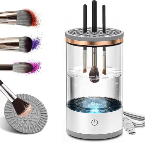 Pinselreiniger Reinigung, MakeUp Reiniger, Make-up-Pinselreiniger, Make Up Brush Cleaner, Pinselreiniger Trockner, Einfach Zu Reinigen, Geschenkartikel zum Valentinstag für Freundinnen (Transparent)