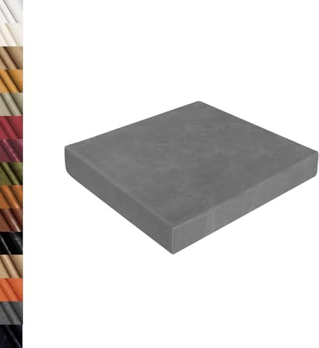 Lsjoaw Quadratisch Sitzkissen 35X35X8CM Wachslederstoff Bodenkissen Stuhlkissen Waschbar Stuhlauflage Rutschfestes Barhocker-Kissen AbnehmbarerBezug Color#52 grau