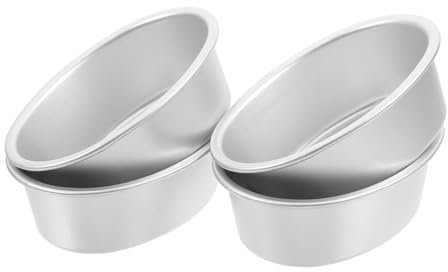 iplusmile 4pcs Oval Cheesecake Mold Baking Pan Non-Stick Aluminum Alloy Cake Tray for Birthday Wedding Baking