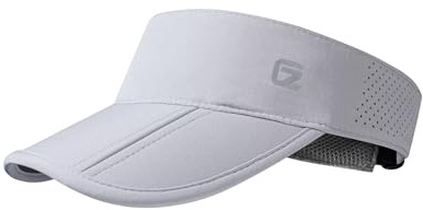 GADIEMKENSD UPF 50+ vikbara visirhattar, andningsbara och reflekterande, unisex-design för golf, tennis, löpning och resor, Ljusgrå, 6 1/8/7 3/8