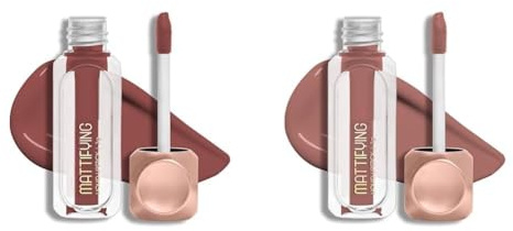 Mattifying Liquid Lipstick for Women Combo Pack of 2 | 02 Rouge & 14 Naughty Nudit | Long Lasting Liquid Matte Lipstick | Transfer Proof & Waterproof | Enriched with Vitamin E & Almond Oil