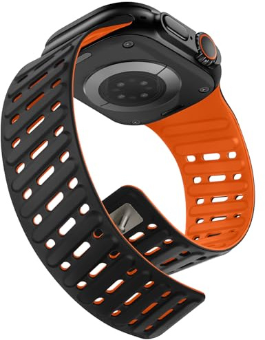 Tasikar Clip Magnetic Straps Compatible with Apple Watch 49mm 46mm 45mm 44mm 42mm Silicone Waterproof Breathable Band for iWatch Ultra3/2/1 SE Series 11 10 9 8 7 6 5 4 3 2 1