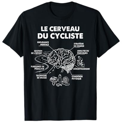 Le Cerveau de Cycliste Vélo VTT Bike Cyclisme Velo Humour T-Shirt