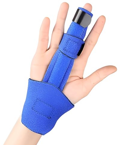 LEMLIN Verstellbare Fingerschiene Fingerstütze,Finger Schiene zur Ruhigstellung,für Alle Finger,Universelle Fingerorthese zur Ruhigstellung & Stabilisierung bei Fraktur,Arthritis,Triggerfinger (Blau)