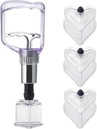Set di 5 coppette sottovuoto manuali a forma di cuore, strumento portatile per massaggio del corpo con forte aspirazione per uso domestico, dispositivo cinese anti-invecchiamento per sollievo e cura