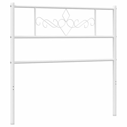 Qnhdfrt Kopfteil Metall Weiß 75 cm Modernes Bettkopfteil aus Stahl mit rundem Design und rückenfreundlicher Lehne für Jugend und Gästezimmer