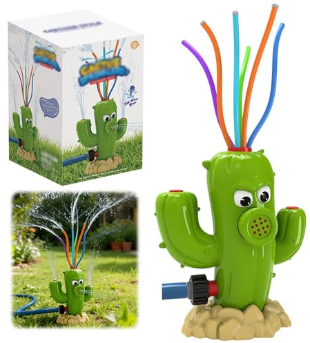 Jeux d'eau d'Extérieur pour Enfants – Arroseur d'eau en Forme De Cactus, pour Jeux d'eau, Plein Air, Pelouses, Jardins Et Fêtes à La Piscine