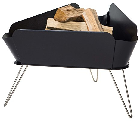 VASNER Merive M1 Feuerschale Garten, schwarz, 3 Beine, Metall Stahl & Edelstahl, Feuerstelle 60 x 57 x 40 cm – Terrassenkamin, Feuerkorb, Lagerfeuer