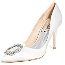 Badgley Mischka Cher Designer Pumps (White - 7 US) | White Heels | Dress Shoes | High Heels | Wedding Shoes | Tacones para Mujer | Closed Toe Heels for Women | Stilletos
