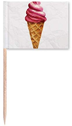 Acuarela roja dulce helado palillo de dientes banderas marcador para decoración de fiesta