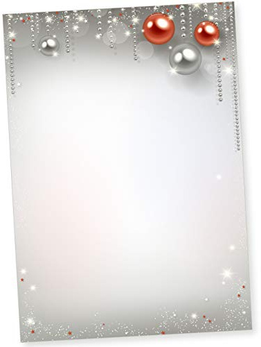 Gala Design 50 Blatt Briefpapier Weihnachten A4, Weihnachtsbriefpapier weihnachtliches Papier
