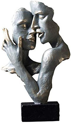 Tauzveok Statue Silence Couple,Bronze Sculpture,Oeuvre d'art Moderne Figurine Decoration Interieur Salon Artisanat CréAtif Ornements d'art,Zhao CAI 02