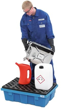 Kleingebindewanne classic-line aus Polyethylen (PE), mit PE-Gitterrost, 60 Liter