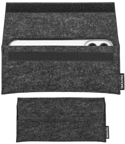 SimonPike Handyhülle passend für Apple iPhone 17/17e | 16/16e | 15 (Gr. H) | New York anthrazit Filztasche aus Wollfilz Handy/Smartphone Tasche