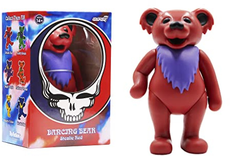 Super7 Reaction Figure - Grateful Dead - Wave 2 Boxed - Dancing Bear Stealie Red, 3.75-Inch (RE-GDEDW02-DBI-02)
